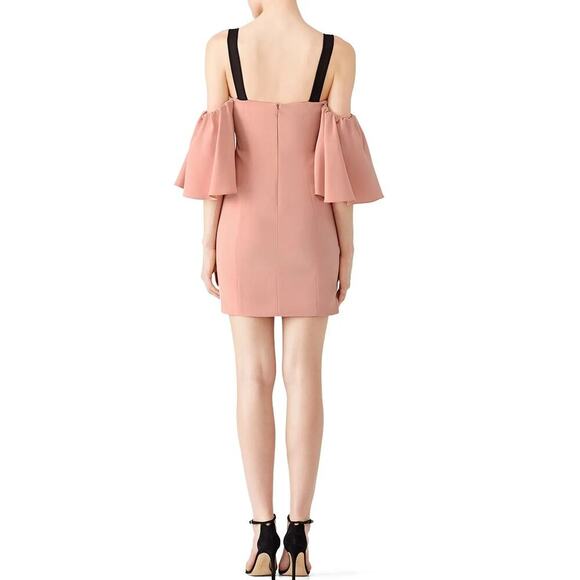 Cinq a Sept Bloom Monroe Mini Dress size 6 sheath off the shoulder blush pink - Picture 3 of 12